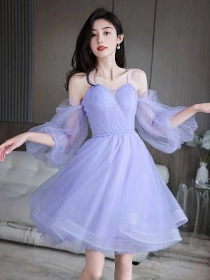 لباس مجلسی پفی کوتاه دخترانه 5