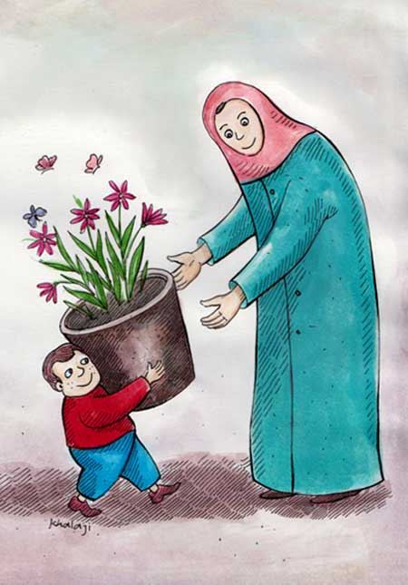 کاریکاتور زیبای تبریک به مناسبت روز مادر کاریکاتور زیبای تبریک به مناسبت روز مادر
