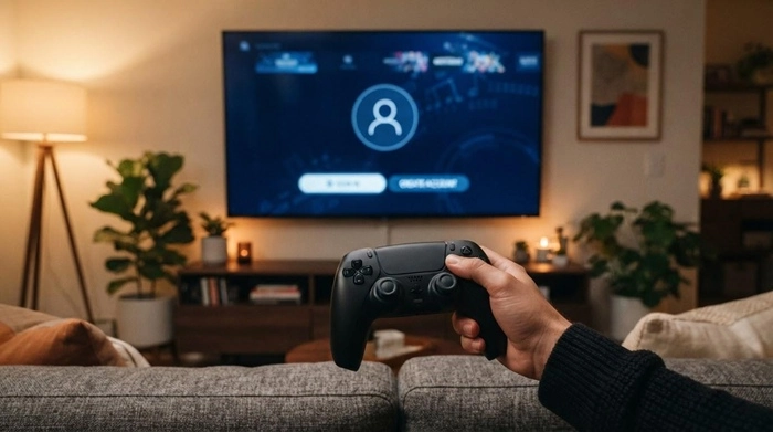 صفحه ورود یا ساخت حساب PSN در تنظیمات اولیه ps4 slim