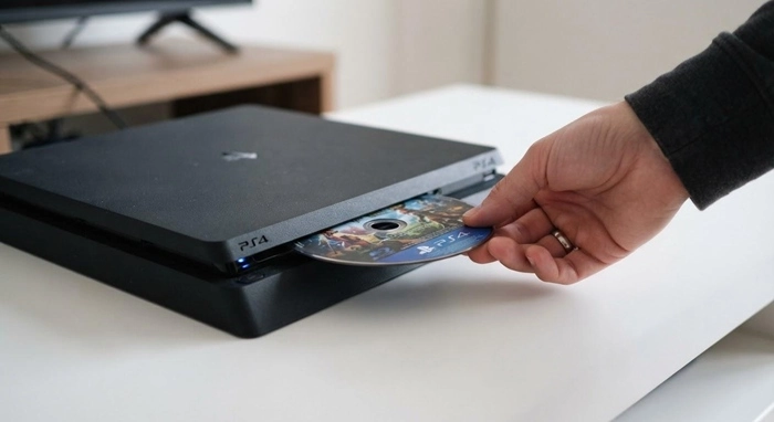 قرار دادن دیسک بازی داخل ps4 slim