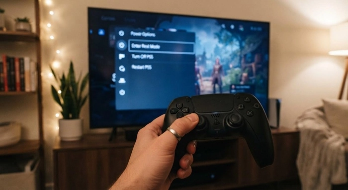 خاموش کردن ps4 slim از منوی سریع با دکمه PS