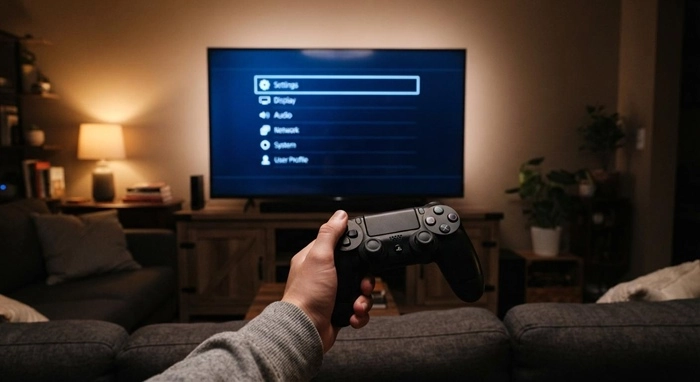 صفحه انتخاب زبان در تنظیمات اولیه ps4 slim