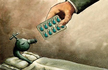 کاریکاتور قحطی و کمبود آب