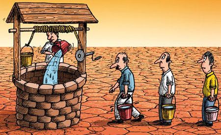 کاریکاتور قحطی و کمبود آب