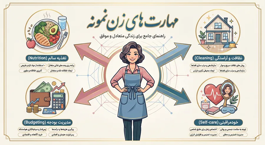 چگونه یک زن خانه دار نمونه باشیم + برنامه روزانه یک زن خانه دار موفق و شاد 2 مهارت های زن خانه دار نمونه