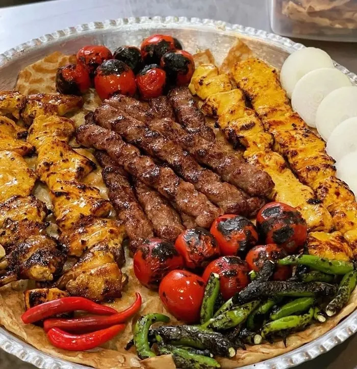 تزیین کباب کوبیده در دیس با دورچین 5
