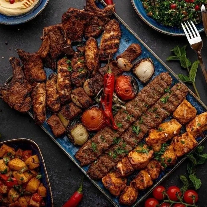 تزیین کباب کوبیده در دیس با دورچین 7