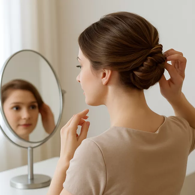 آموزش شینیون موی کوتاه در منزل 1