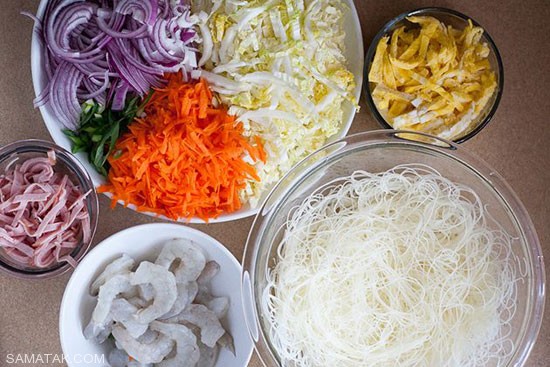 طرز تهیه نودل سنگاپوری غذای خوشمزه آسیایی