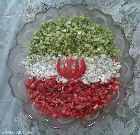 طرز تهیه و تزیین سالاد شیرازی مجلسی