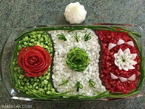 طرز تهیه و تزیین سالاد شیرازی مجلسی
