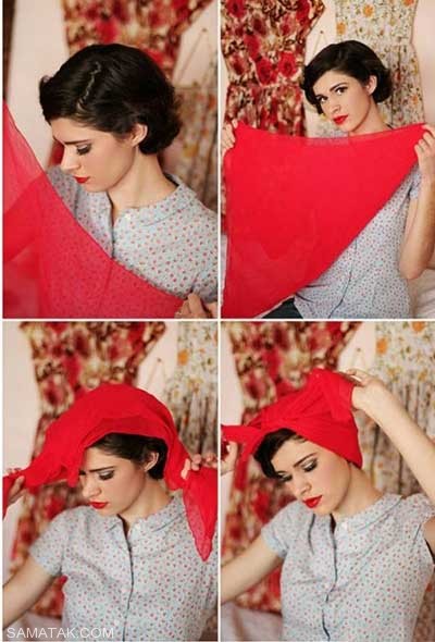 نحوه بستن دستمال سر های تابستانه