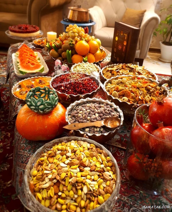 سفره شب یلدا باکلاس + تزیین سفره شب یلدا ساده و شیک سفره شب یلدا باکلاس + تزیین سفره شب یلدا ساده و شیک