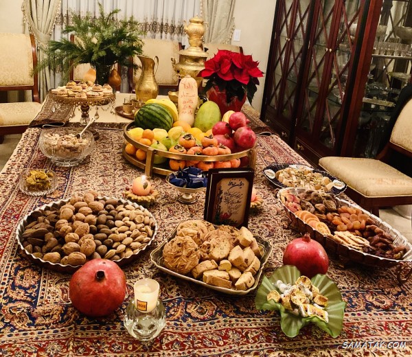 سفره شب یلدا باکلاس + تزیین سفره شب یلدا ساده و شیک سفره شب یلدا باکلاس + تزیین سفره شب یلدا ساده و شیک