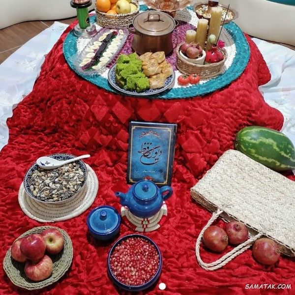سفره شب یلدا باکلاس + تزیین سفره شب یلدا ساده و شیک سفره شب یلدا باکلاس + تزیین سفره شب یلدا ساده و شیک