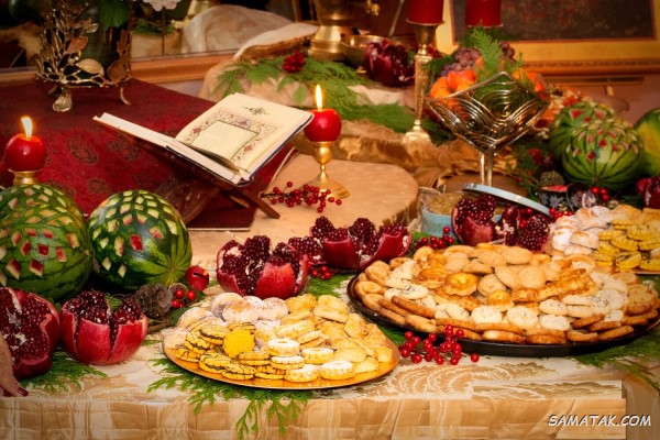 سفره شب یلدا باکلاس + تزیین سفره شب یلدا ساده و شیک سفره شب یلدا باکلاس + تزیین سفره شب یلدا ساده و شیک