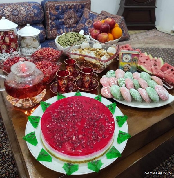 سفره شب یلدا باکلاس + تزیین سفره شب یلدا ساده و شیک سفره شب یلدا باکلاس + تزیین سفره شب یلدا ساده و شیک