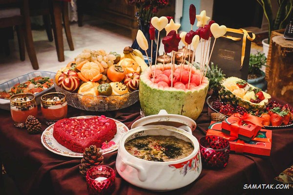 سفره شب یلدا باکلاس + تزیین سفره شب یلدا ساده و شیک سفره شب یلدا باکلاس + تزیین سفره شب یلدا ساده و شیک