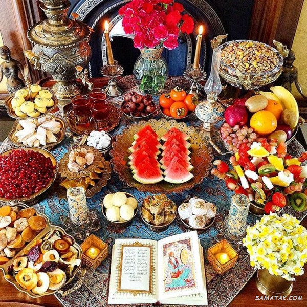 سفره شب یلدا باکلاس + تزیین سفره شب یلدا ساده و شیک سفره شب یلدا باکلاس + تزیین سفره شب یلدا ساده و شیک
