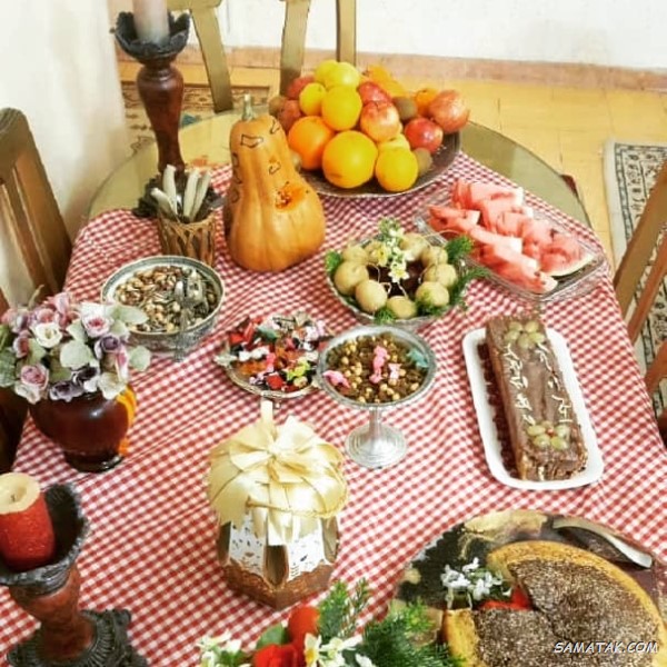 سفره شب یلدا باکلاس + تزیین سفره شب یلدا ساده و شیک سفره شب یلدا باکلاس + تزیین سفره شب یلدا ساده و شیک