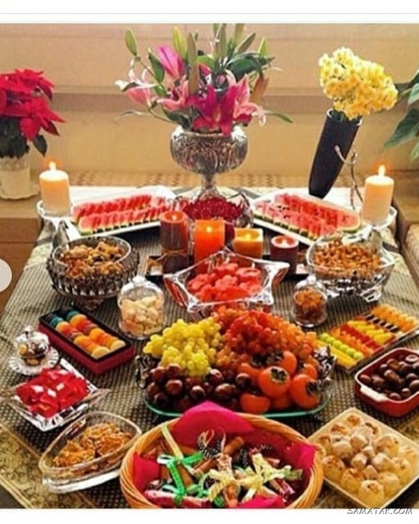 سفره شب یلدا باکلاس + تزیین سفره شب یلدا ساده و شیک سفره شب یلدا باکلاس + تزیین سفره شب یلدا ساده و شیک