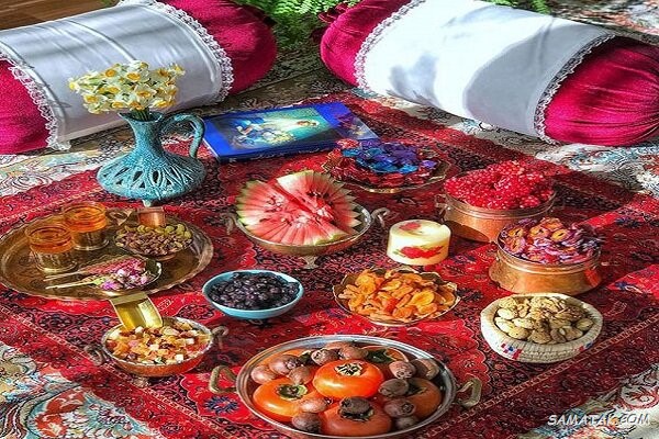 سفره شب یلدا باکلاس + تزیین سفره شب یلدا ساده و شیک سفره شب یلدا باکلاس + تزیین سفره شب یلدا ساده و شیک