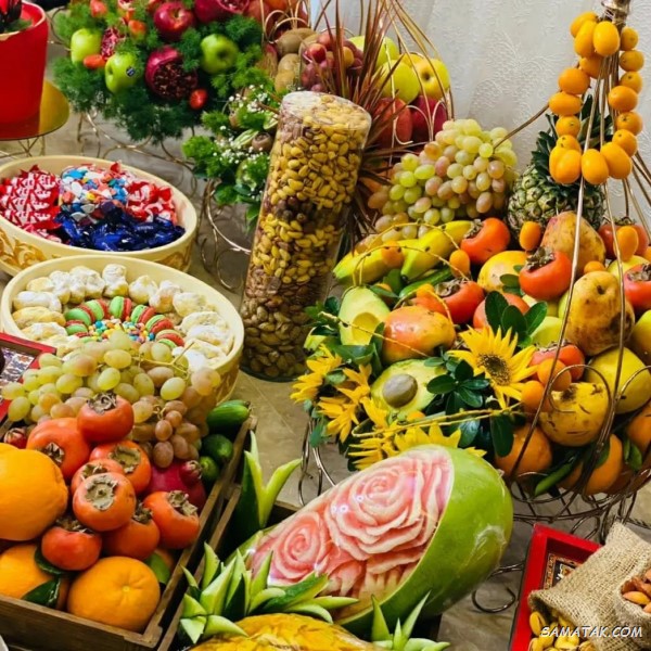 سفره شب یلدا باکلاس + تزیین سفره شب یلدا ساده و شیک سفره شب یلدا باکلاس + تزیین سفره شب یلدا ساده و شیک
