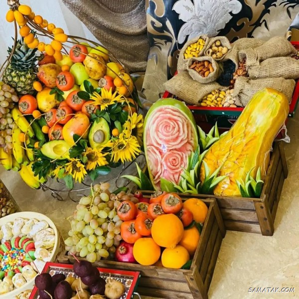 سفره شب یلدا باکلاس + تزیین سفره شب یلدا ساده و شیک سفره شب یلدا باکلاس + تزیین سفره شب یلدا ساده و شیک