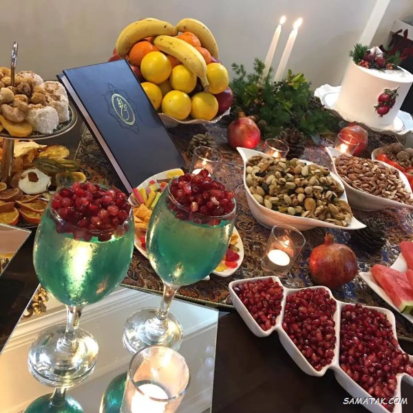 سفره شب یلدا باکلاس + تزیین سفره شب یلدا ساده و شیک سفره شب یلدا باکلاس + تزیین سفره شب یلدا ساده و شیک