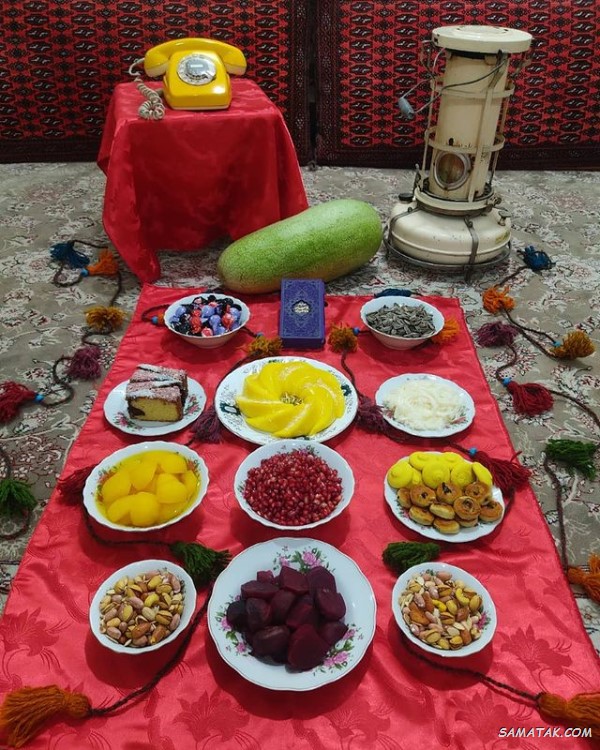 سفره شب یلدا باکلاس + تزیین سفره شب یلدا ساده و شیک سفره شب یلدا باکلاس + تزیین سفره شب یلدا ساده و شیک
