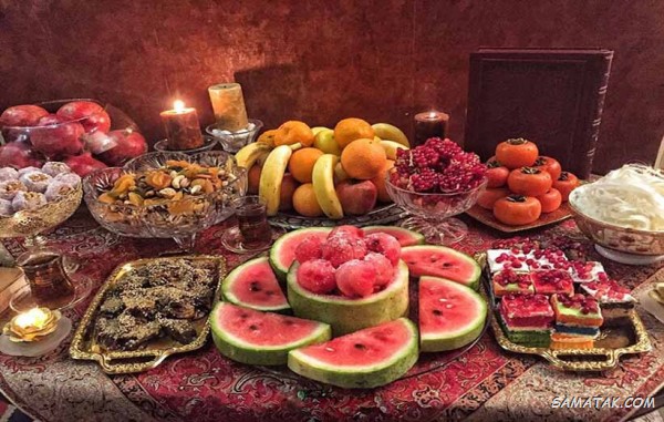 سفره شب یلدا باکلاس + تزیین سفره شب یلدا ساده و شیک سفره شب یلدا باکلاس + تزیین سفره شب یلدا ساده و شیک