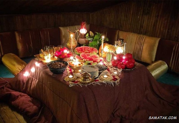 سفره شب یلدا باکلاس + تزیین سفره شب یلدا ساده و شیک سفره شب یلدا باکلاس + تزیین سفره شب یلدا ساده و شیک