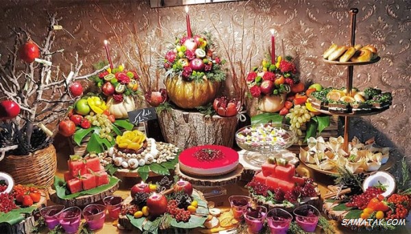 سفره شب یلدا باکلاس + تزیین سفره شب یلدا ساده و شیک سفره شب یلدا باکلاس + تزیین سفره شب یلدا ساده و شیک