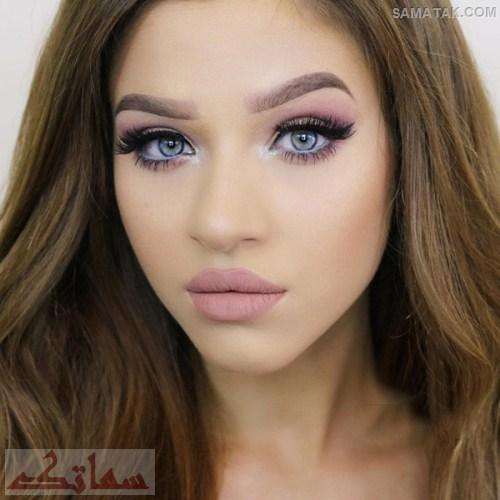 مدل آرایش پوست سفید و چشم سبز