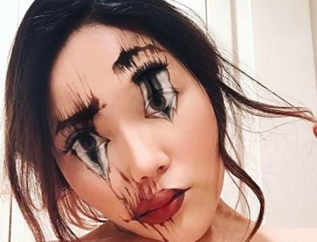 آرایش های سه بعدی وحشتناک روی صورت دختران + تصاویر آرایش های سه بعدی وحشتناک روی صورت دختران + تصاویر