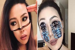 آرایش های سه بعدی وحشتناک روی صورت دختران + تصاویر 183 1856177910 samatak com
