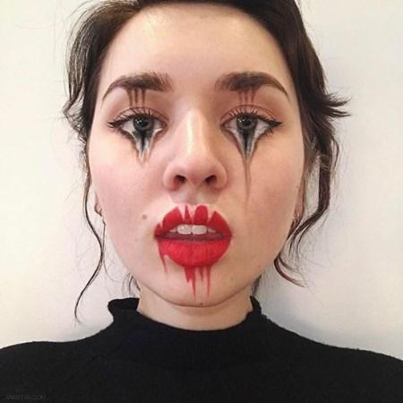 آرایش های سه بعدی وحشتناک روی صورت دختران + تصاویر آرایش های سه بعدی وحشتناک روی صورت دختران + تصاویر