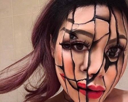 آرایش های سه بعدی وحشتناک روی صورت دختران + تصاویر آرایش های سه بعدی وحشتناک روی صورت دختران + تصاویر