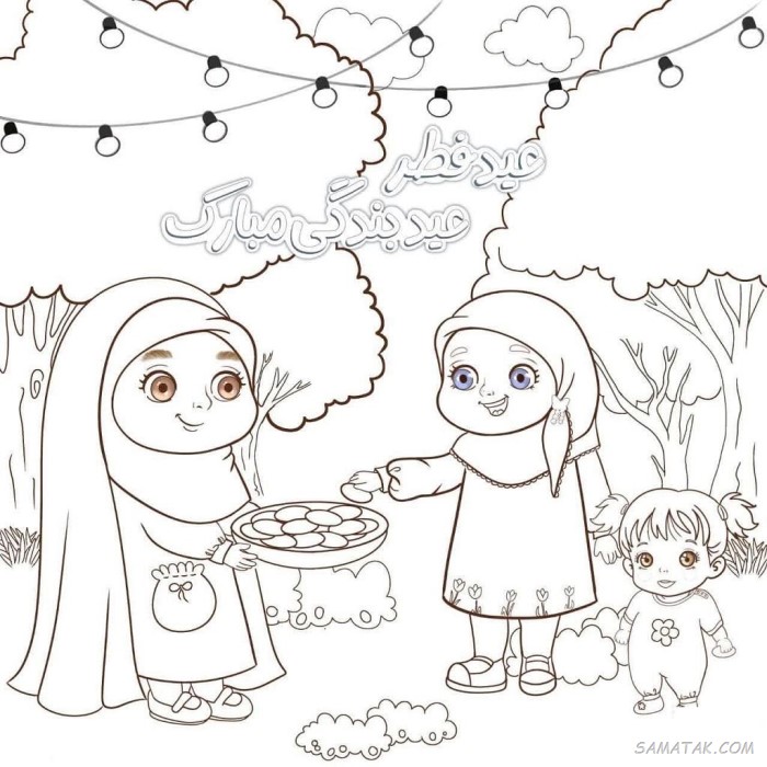 نقاشی عید فطر با رنگ آمیزی زیبا، ساده و آسان نقاشی عید فطر با رنگ آمیزی زیبا، ساده و آسان