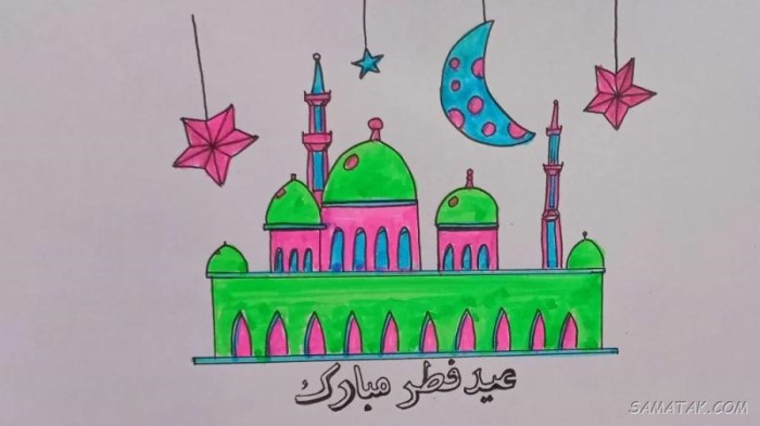 نقاشی عید فطر با رنگ آمیزی زیبا، ساده و آسان نقاشی عید فطر با رنگ آمیزی زیبا، ساده و آسان