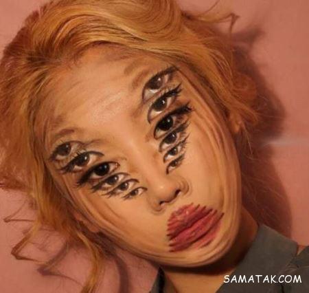 نقاشی های سه بعدی گیج کننده روی چهره دختران نقاشی های سه بعدی گیج کننده روی چهره دختران