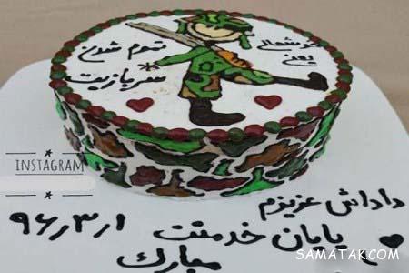 انواع مدل های تزیین کیک جشن پایان خدمت سربازی