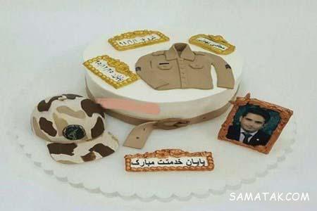 انواع مدل های تزیین کیک جشن پایان خدمت سربازی