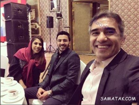 نگار عابدزاده با تیپ و مدل مو زیبا در کنار همسر و پدرش