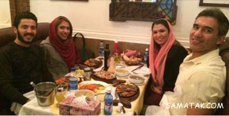 نگار عابدزاده با تیپ و مدل مو زیبا در کنار همسر و پدرش