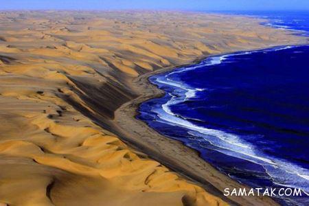 زیباترین مرز بین دریا و بیابان نامیب زیباترین مرز بین دریا و بیابان نامیب