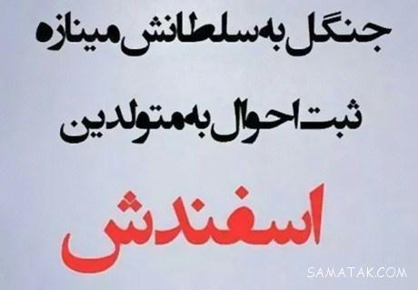 کارت پستال تبریک تولد اسفند ماهی