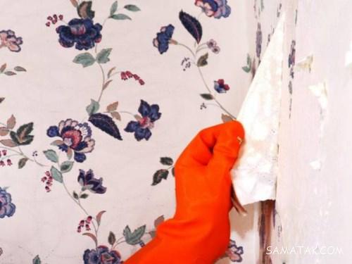 آموزش تصویری کندن کاغذ دیواری از روی دیوارهای مختلف