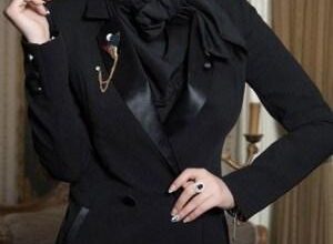 مدل مانتوهای مشکی مجلسی کار شده با طلاکوب 27 852460674 samatak com