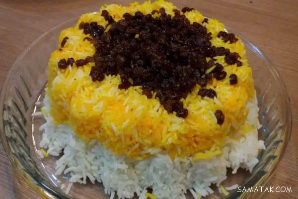 آموزش طرز تهیه کشمش پلو بدون گوشت آموزش طرز تهیه کشمش پلو بدون گوشت